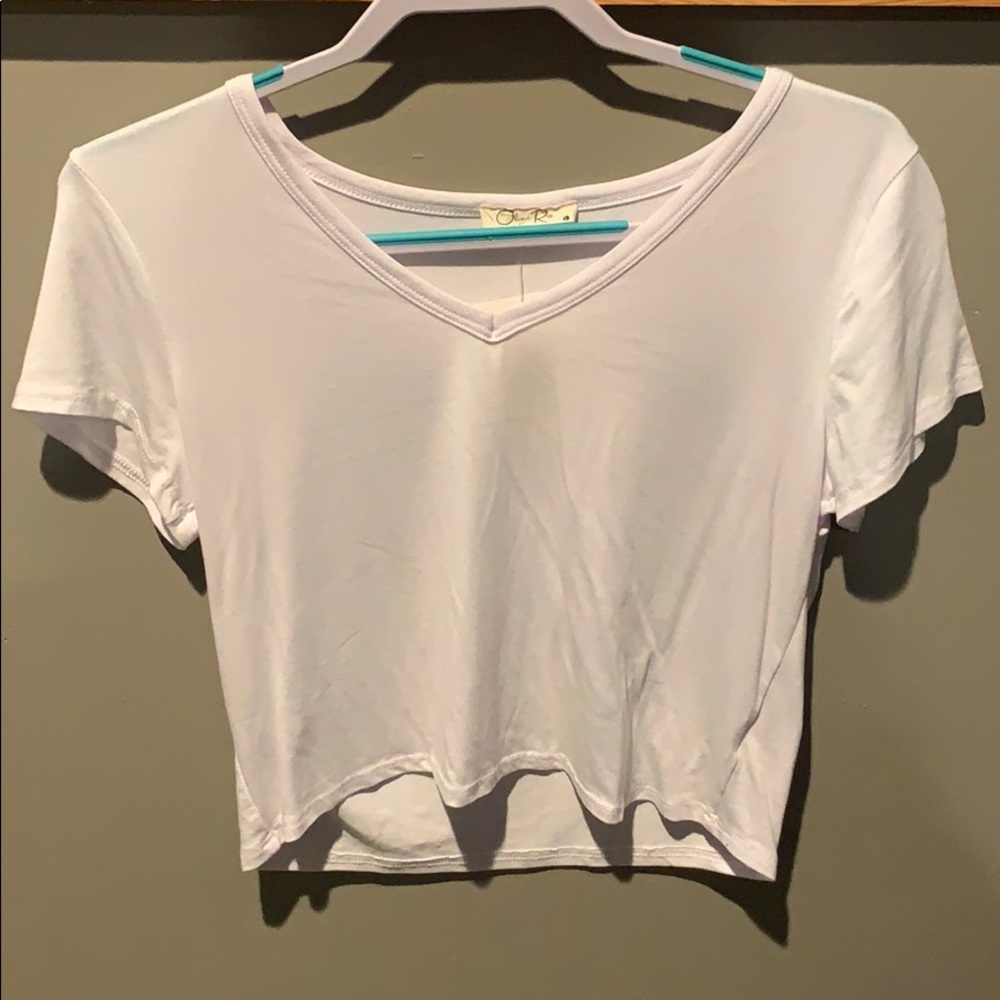 White crop top.